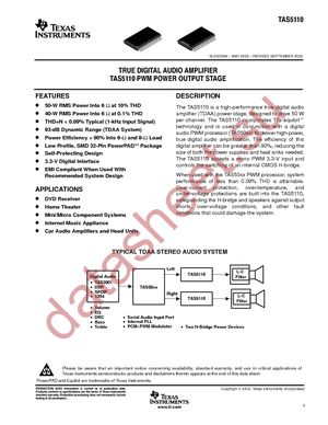 TAS5110DAPR datasheet  